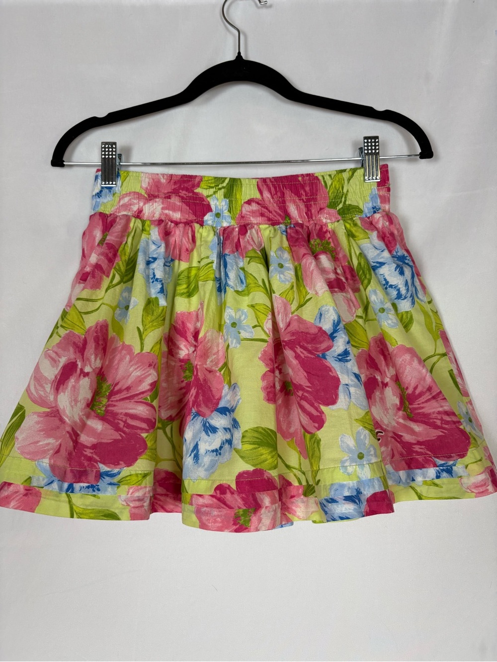Hollister Floral Circle Skirt in Pink, Lime & Blue
